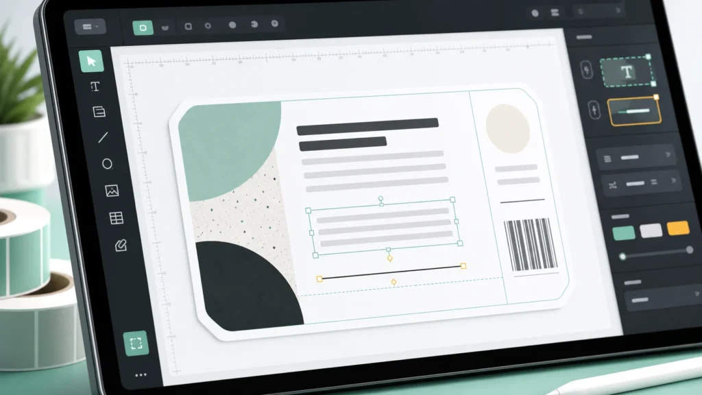 TopSale barcode label printing software interface